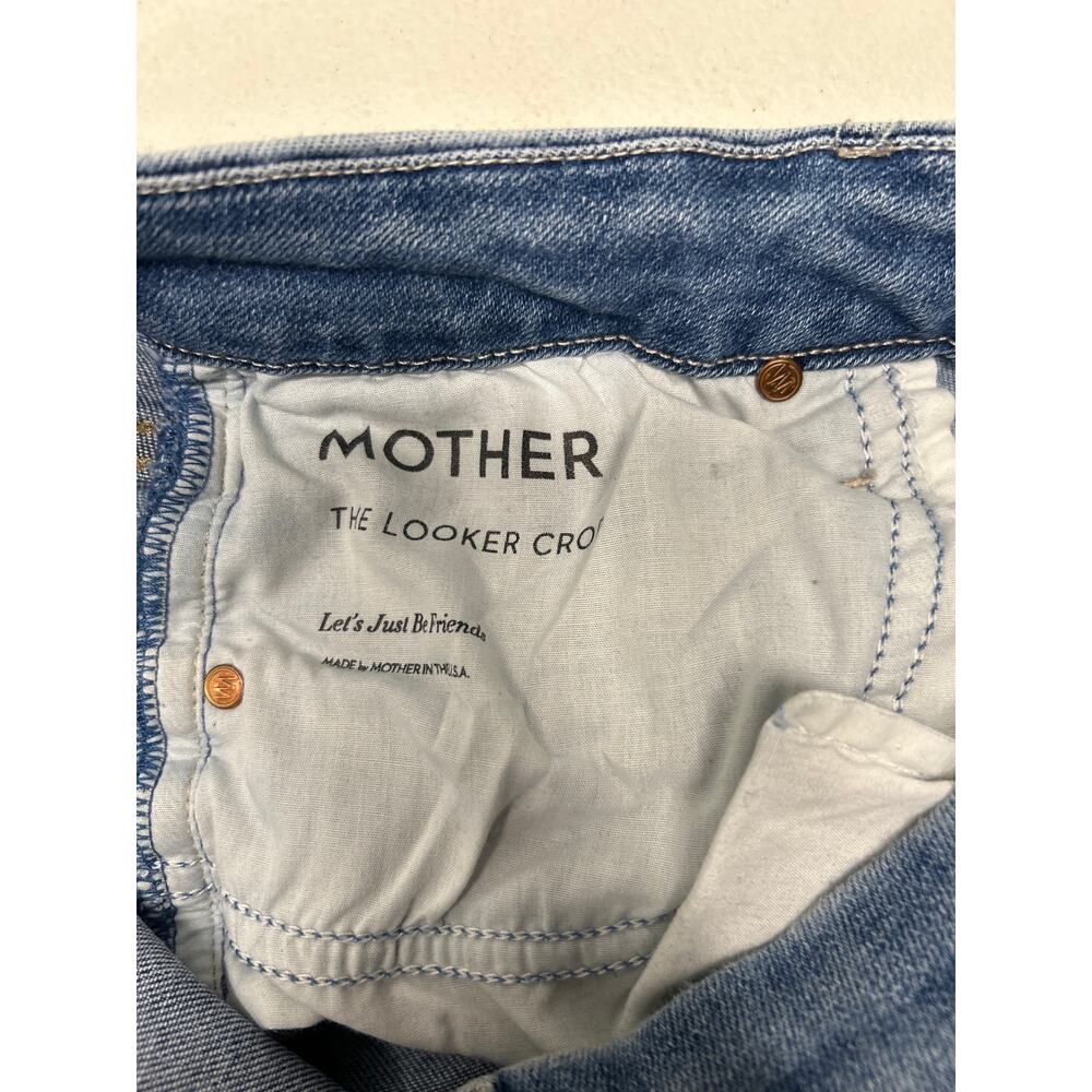 MOTHER JEANS The Looker Crop Stretch Denim 30 Let's Just Be Friends Medium Wash - Picture 5 of 7